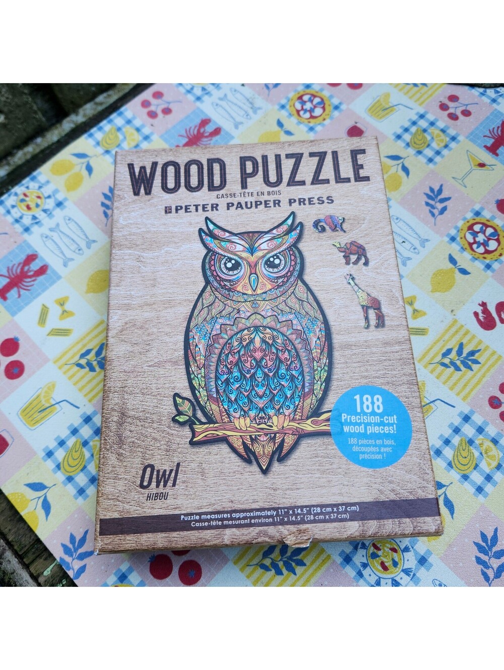 Peter Pauper Press Owl Wood Puzzle 188 Piece Wooden Whimsy Pieces 11x14.5